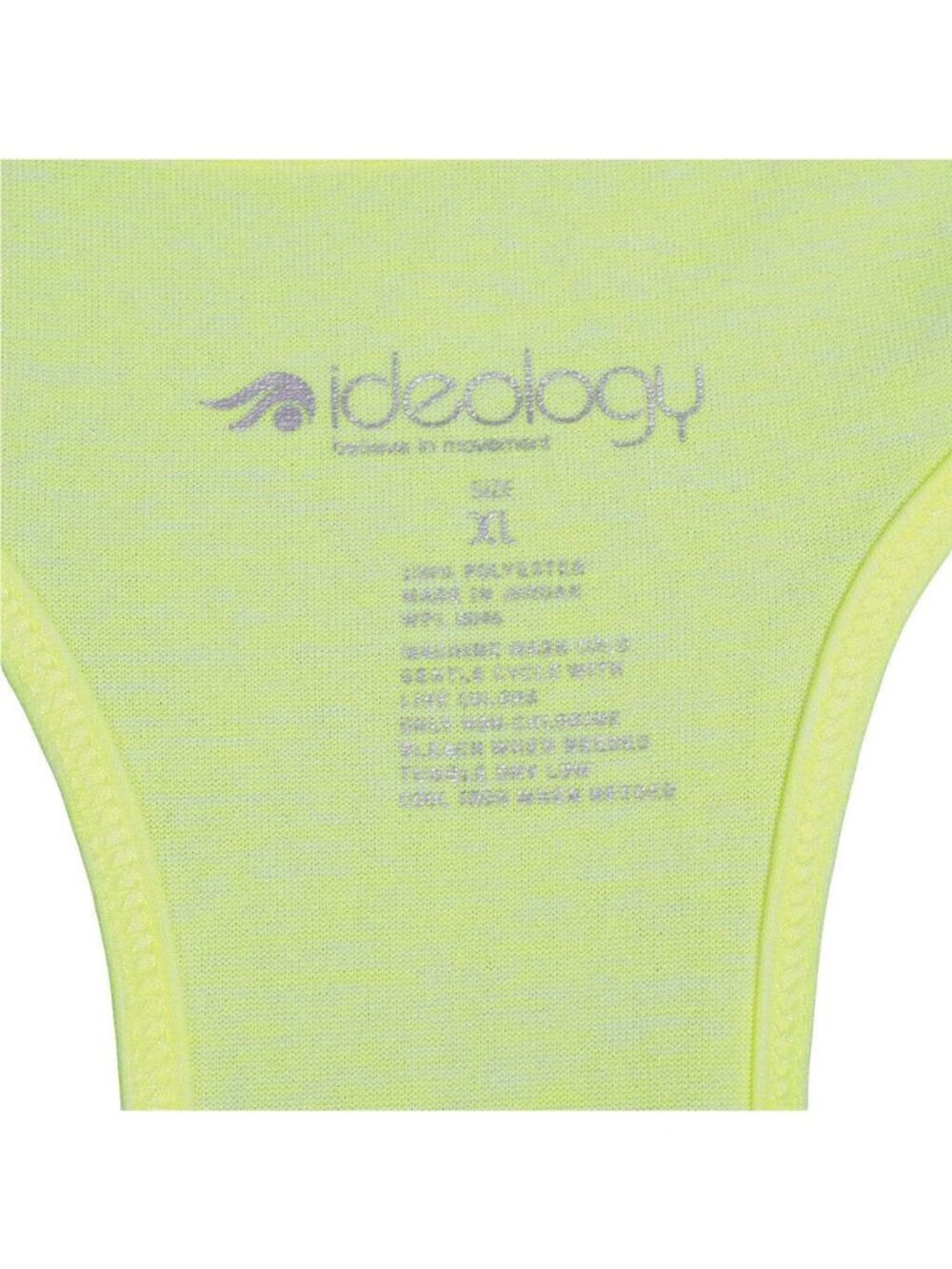 Ideology Neon Yellow Racerback Tank Top XL Polyester Spandex Womens Sleeveless A - Picture 4 of 8